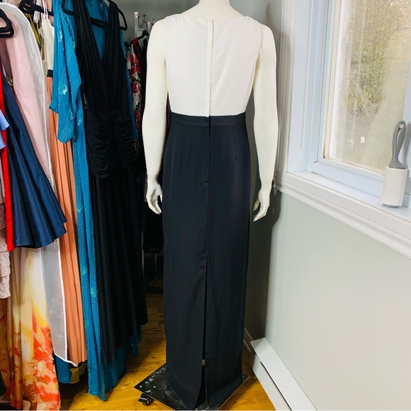 Formal Full Length Dress Gown Black White Beaded New 250$ 8 us Medium - Picture 5 of 11